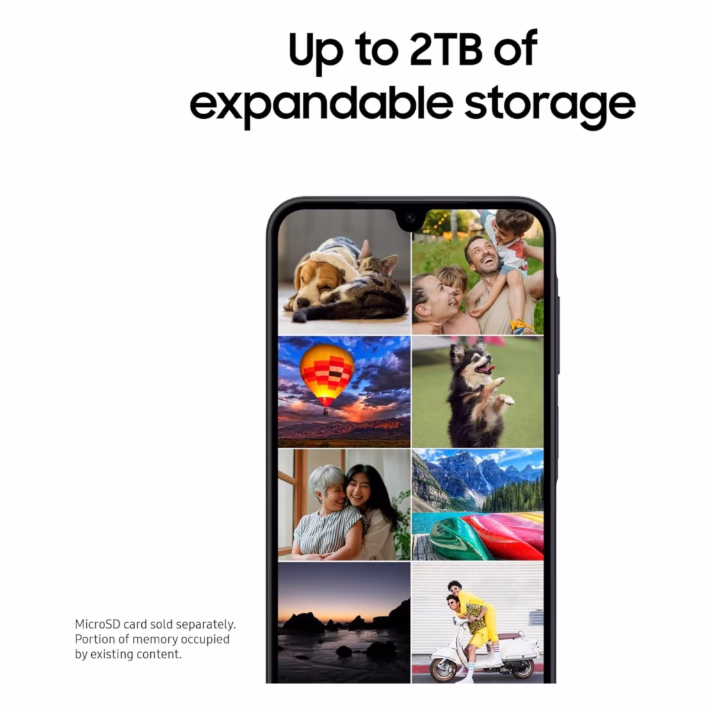 Samsung Galaxy A17 5G microSD support for up to 2TB of expandable storage