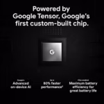 Google Pixel 6 Pro powered by the Google Tensor custom chip for on-device AI and battery efficiency