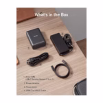 Anker 575 USB-C Docking Station with power adapter, power cord and USB-C cable