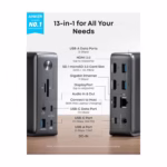 Anker 575 USB-C Docking Station port layout with all 13 ports labelled