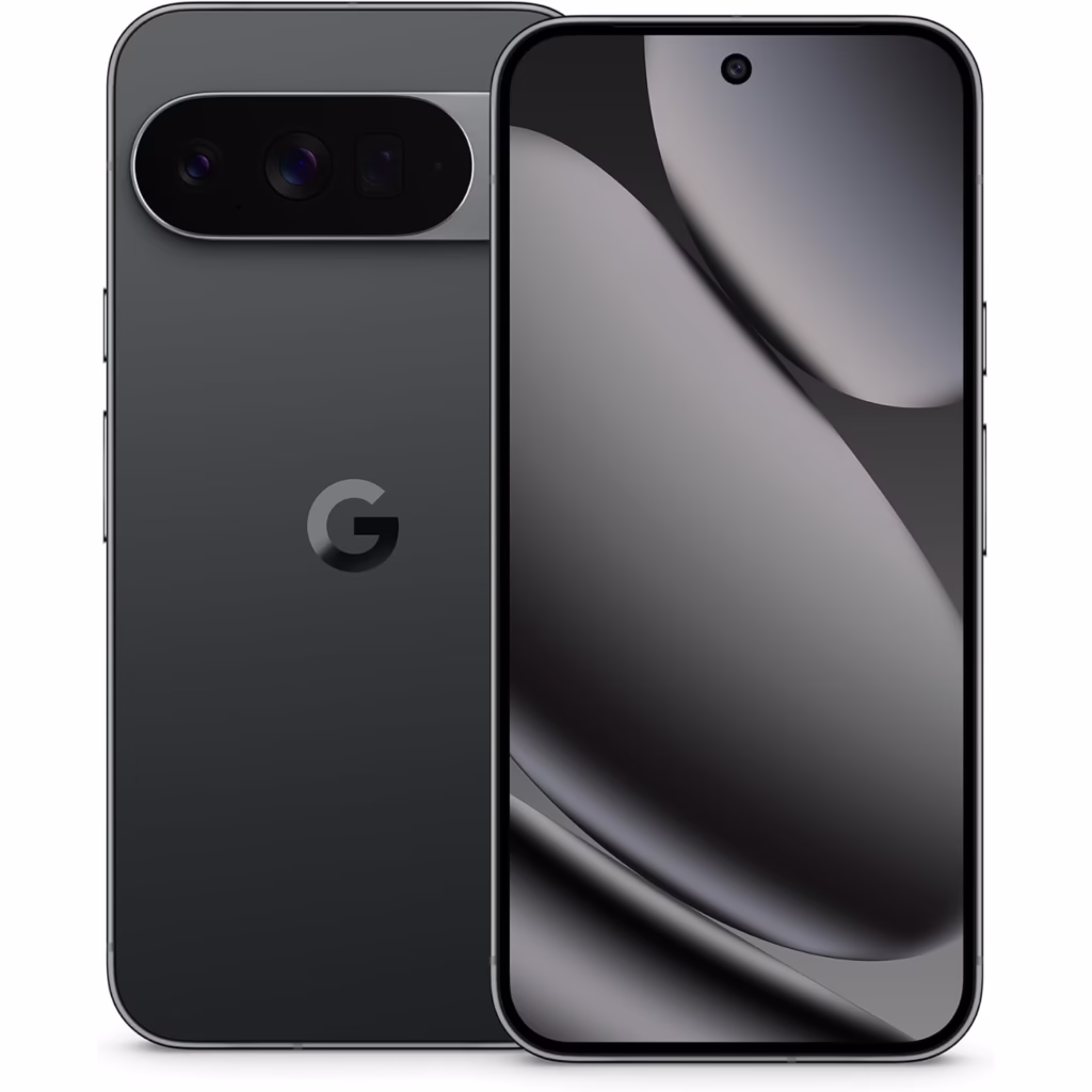 Google Pixel 10 Pro XL eSIM 256GB in Obsidian, front and rear view