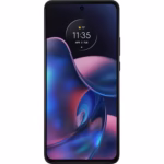 Motorola Edge 2022 in Mineral Gray, front view of the 6.6 inch 144Hz OLED display