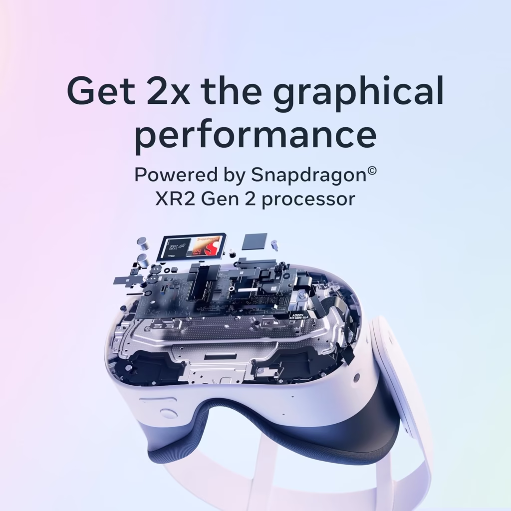 Meta Quest 3S internal view highlighting the Snapdragon XR2 Gen 2 processor