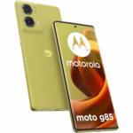 Motorola Moto G85 5G 12GB 256GB in Olive Green, front and rear view