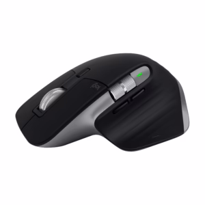 Logitech MX Master 3 for Mac wireless mouse in Space Grey, angled top view