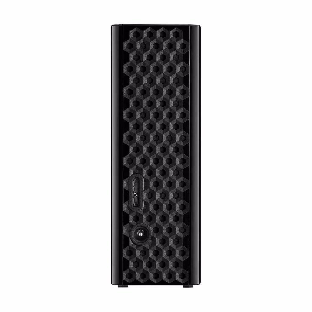 Seagate Backup Plus Hub 8TB desktop hard drive rear panel with power and USB connections