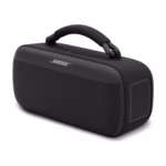 Bose SoundLink Max portable Bluetooth speaker in Black, front angled view with rope handle