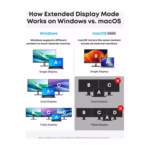 Anker 575 dock extended display behaviour compared on Windows and macOS