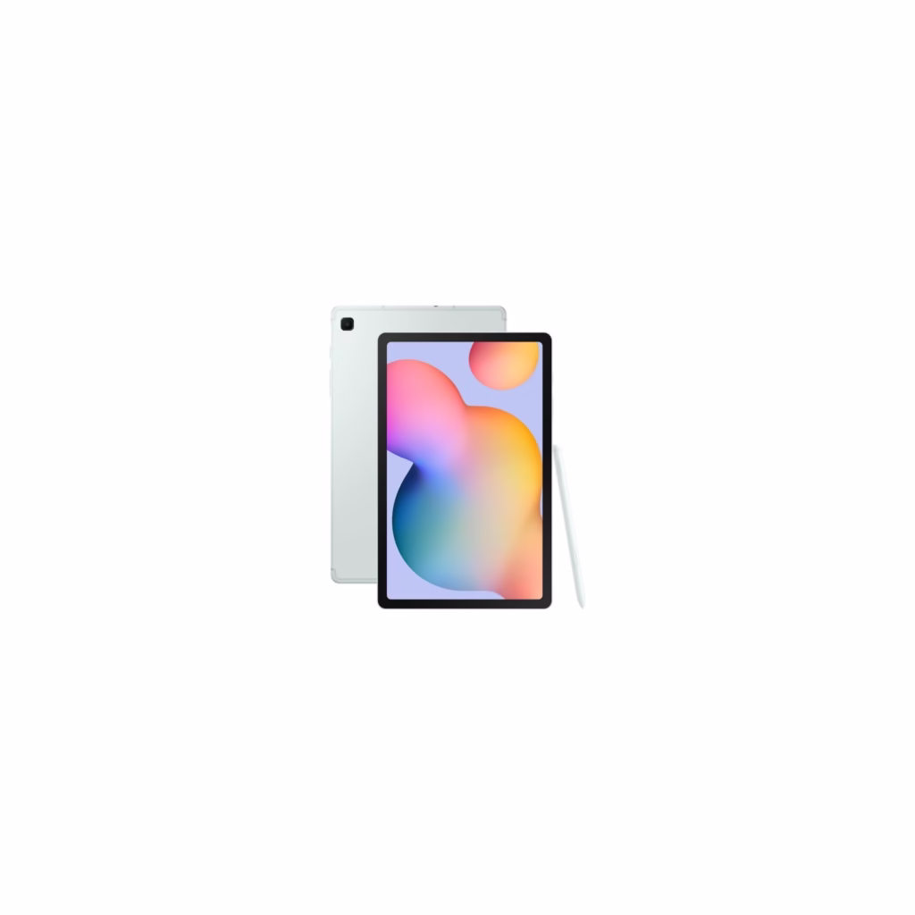 Samsung Galaxy Tab S6 Lite in Mint with S Pen, front and rear view