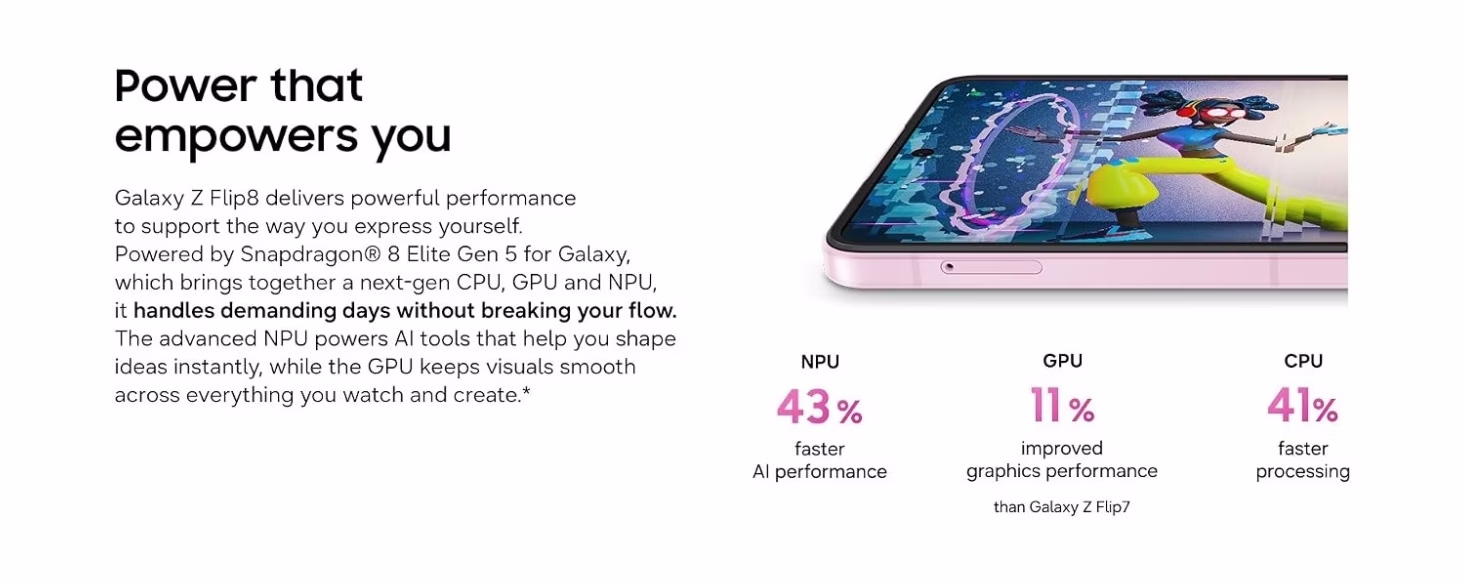 Samsung Galaxy Z Flip8 banner - Snapdragon 8 Elite Gen 5 for Galaxy performance