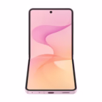 Samsung Galaxy Z Flip8 in Pink standing in flex mode