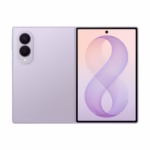 Samsung Galaxy Z Fold8 in Lavender, back panel and 5.5-inch cover screen view