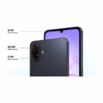 Samsung Galaxy A07 5G camera system with 50MP wide, 2MP depth and 8MP front cameras