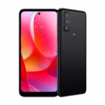 Moto G Power 2022 in black, front and rear view