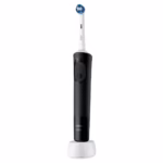 Oral-B Pro 500 black electric toothbrush on charging stand