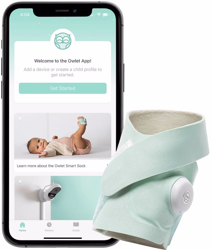 Owlet Smart Sock 3 baby monitor sensor and sock, mint