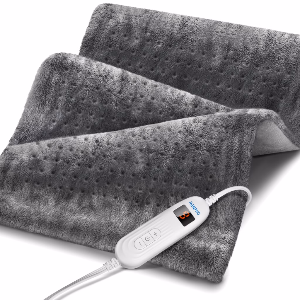 RENPHO Electric Heating Pad gray flannel with LED controller