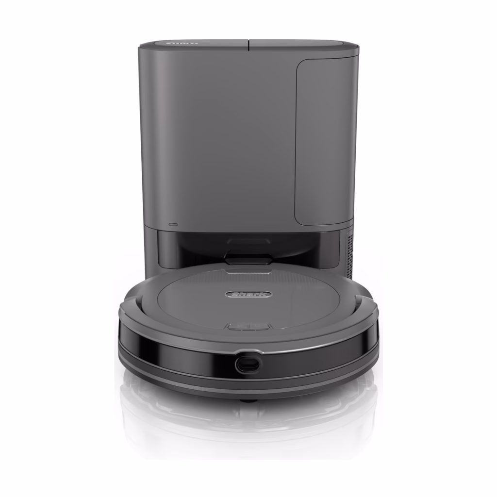 Shark Navigator Robot Vacuum RV2120AECA docked on its bagless self-empty base