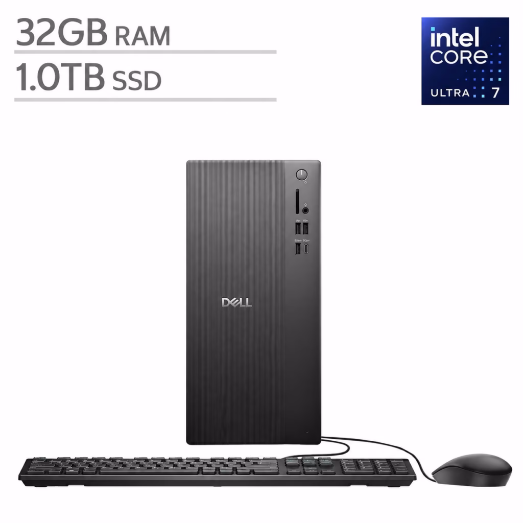 Dell Tower Ultra 7 32GB 1TB configuration without dedicated graphics