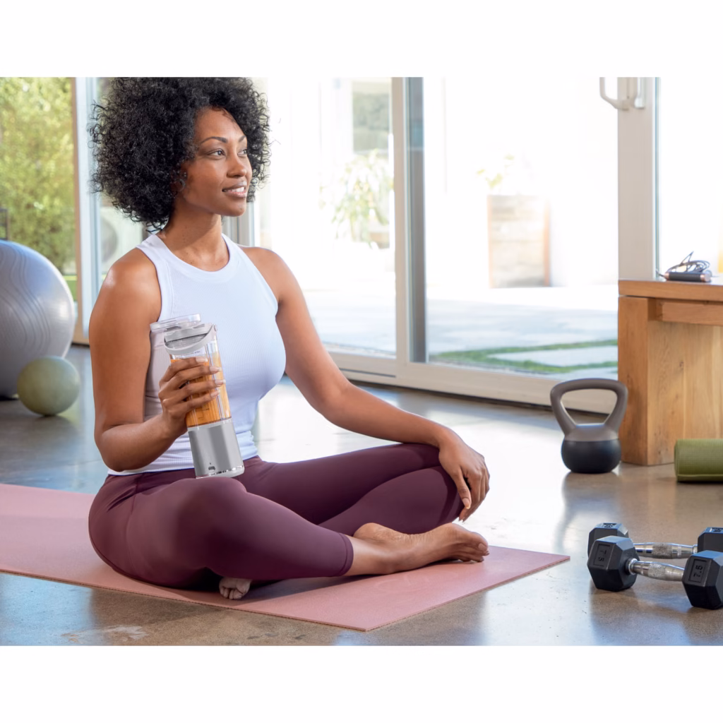 Ninja Blast BC151WHC cordless blender held after a home workout