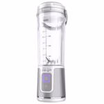 Ninja Blast Portable Blender BC151WHC in white, front view with vessel measurement markings