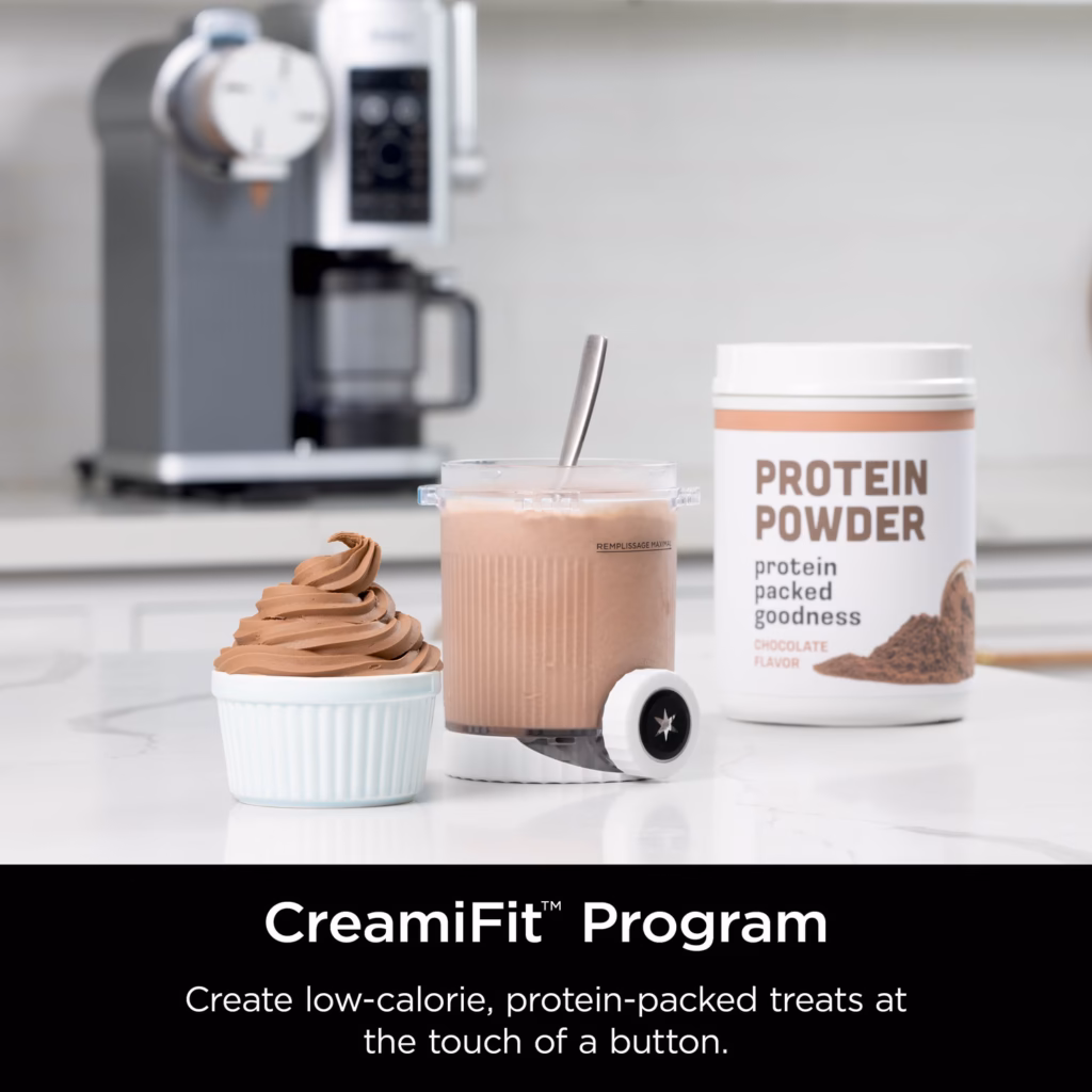 CreamiFit program on the Ninja CREAMi Swirl NC701C with a protein powder tub