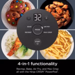 Ninja Crispi 4-in-1 functions: Recrisp, Bake, Air Fry and Max Crisp