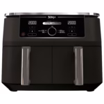 Ninja Foodi DualZone DZ300C 10 qt 2-basket air fryer in black, front view