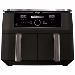 Ninja Foodi DualZone DZ300C 10 qt 2-basket air fryer in black, front view