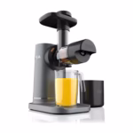 Ninja NeverClog Cold Press Juicer JC151C in black with juice jug and pulp container
