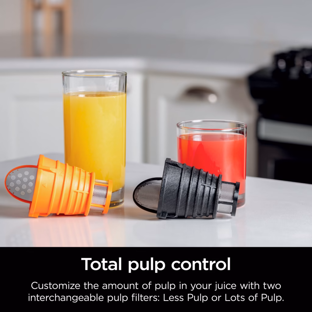 Ninja NeverClog Cold Press Juicer JC151C two interchangeable pulp filters