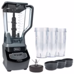 Ninja Professional Blender BL661BBYC with the 72 oz Total Crushing pitcher, three 16 oz Nutri Ninja cups, to-go lids and Pro Extractor blades