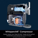 Ninja SLUSHi Whisperchill compressor cutaway showing the cooling system inside the base