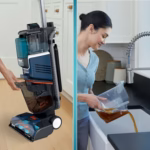 Emptying the Shark CarpetXpert EX200C dirty water tank into a kitchen sink