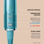 Shark Glossi control panel with airflow control, temperature control and filter cover