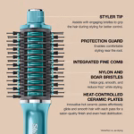 Shark Glossi styler head: styler tip, protection guard, fine comb, nylon and boar bristles