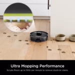 Shark Matrix Plus RV2610WACA sonic mopping a stuck-on stain from a hardwood floor